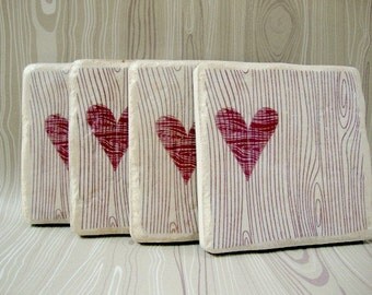 Wood You......set of 4 Italian stone coasters