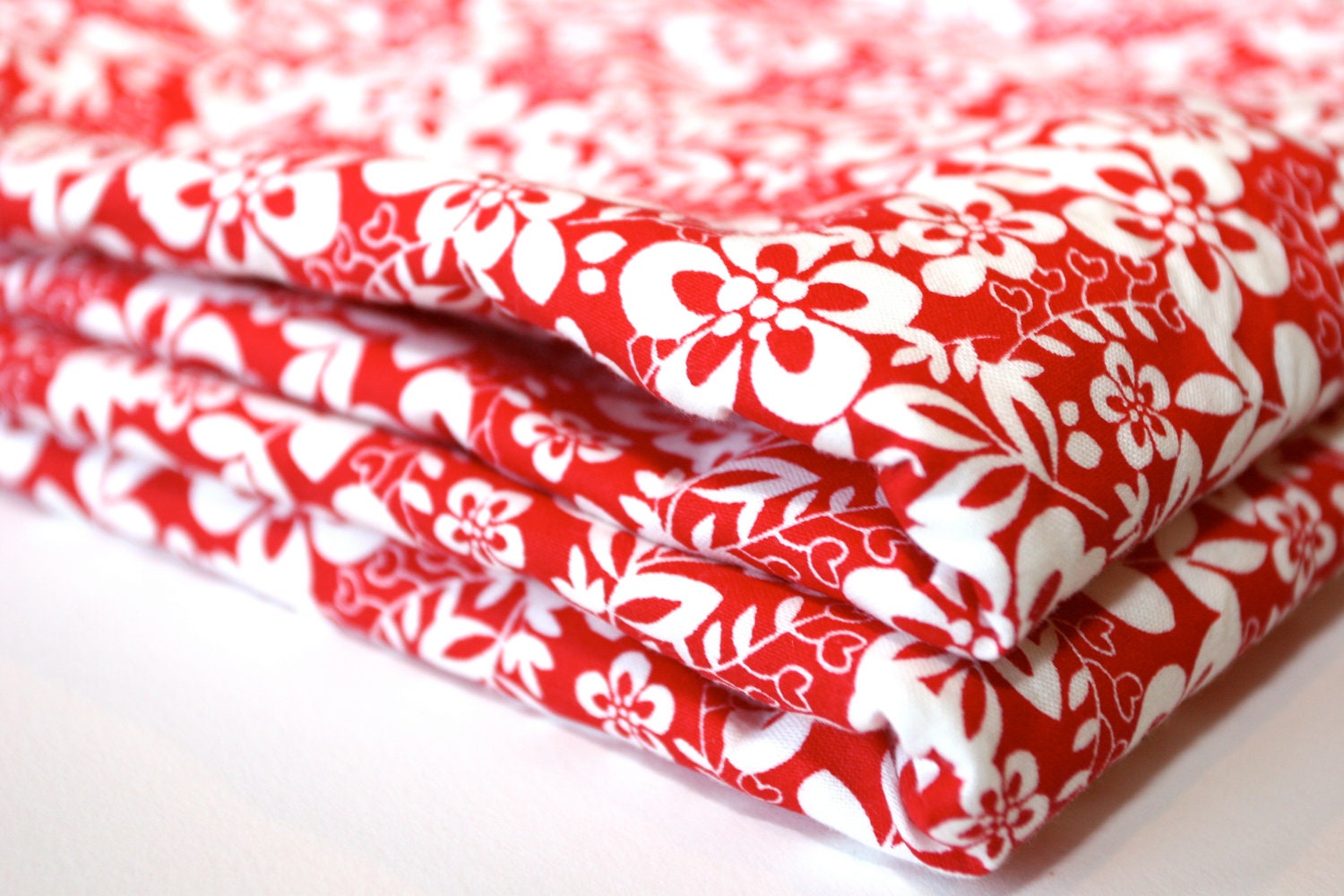 Baby Girl Burp Cloths / Washcloths Red and White Terry Cloth Baby Girl Burp Cloth Set / Washcloth Set EtsyKids Team