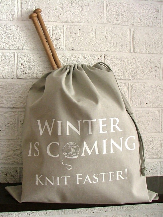 winter is coming knitting bag