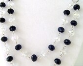 BLACK And Clear Necklace Double Strands Necklace Classic Black And White Necklace Jewelry Gift Handmade Gift