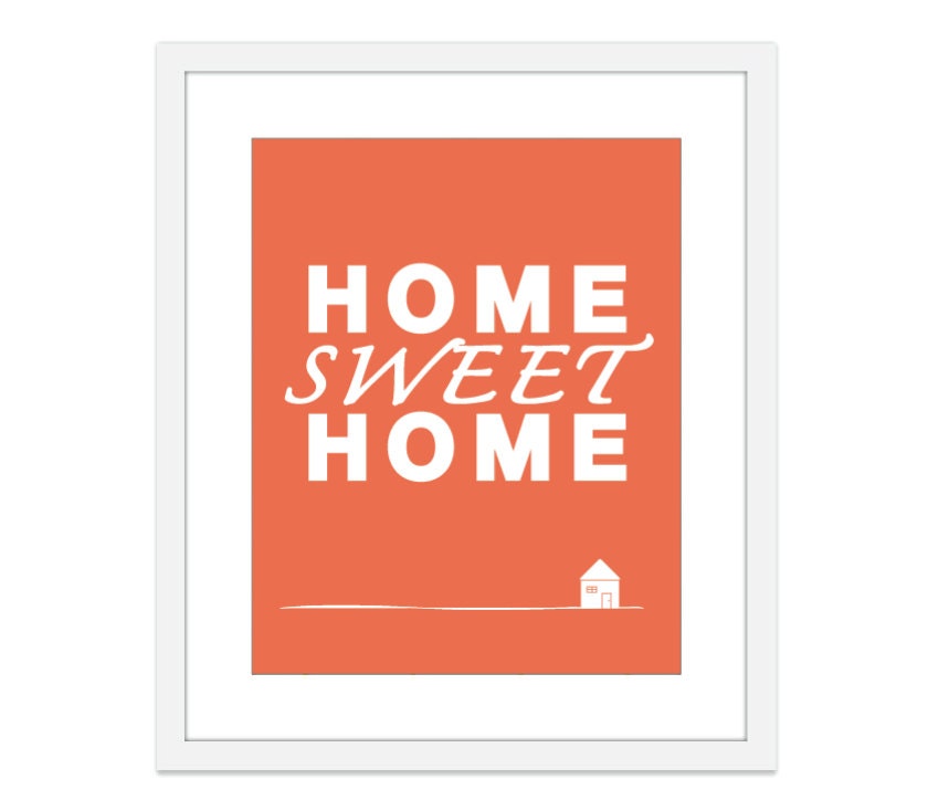 Home Sweet Home - Typography DIgital Print- Wall Art - Mint Blue - Ultramarine Green - Awareness- Charity - Under 20