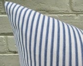 Pillow Cover Navy Blue Ticking Stripes