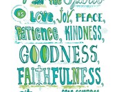 Wall Art Print. Galations 5:22-23 Bible Scripture.