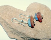 Sea Glass Beach Glass Earrings Lake Erie Cornflower Blue