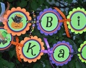 Halloween Happy Birthday Banner - Halloween or Birthday Party Decorations