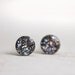 super tiny circle post earrings in iridescent silver - glitter earrings round post earrings