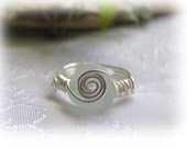 Seafoam Beach Glass Seaglass Ring Size 9