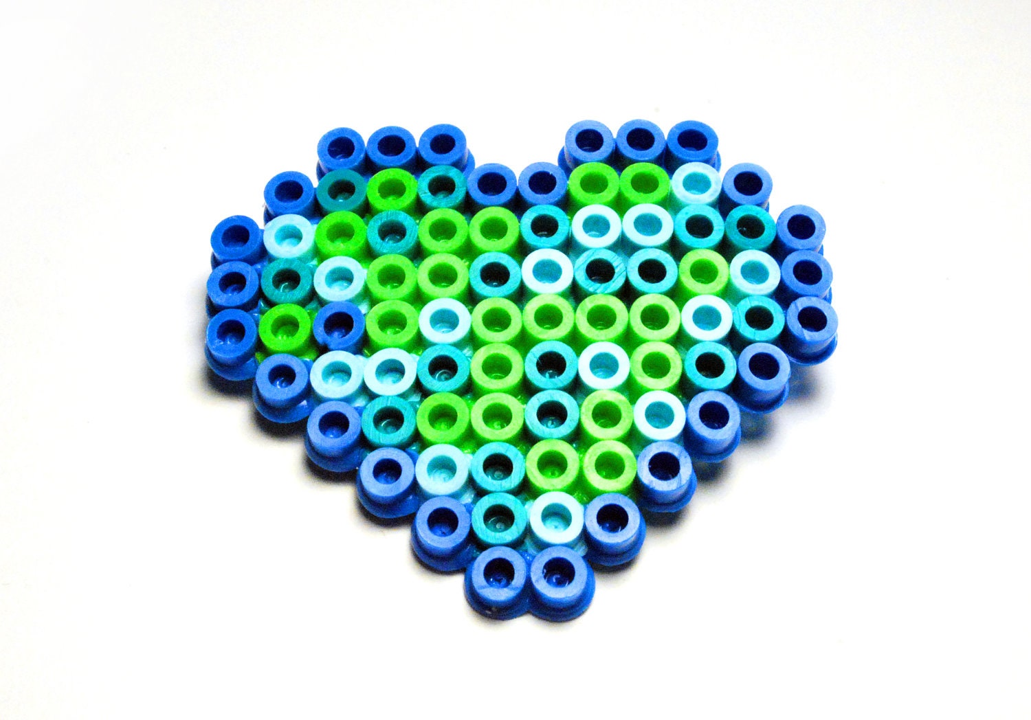 Blue and Green Heart Brooch Pin