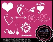 Valentine Clip art Heart Clipart Instant Download Heart Flourish Wedding Clipart Digital Scrapbooking Wedding Clipart Invitation Clip art Il_170x135