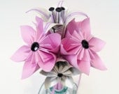Petit Paper Flowers and Lilies bouquet- 5 inch, toss, jr bridesmaid, bridesmaid, handmade, origami, one of a kind, destination wedding