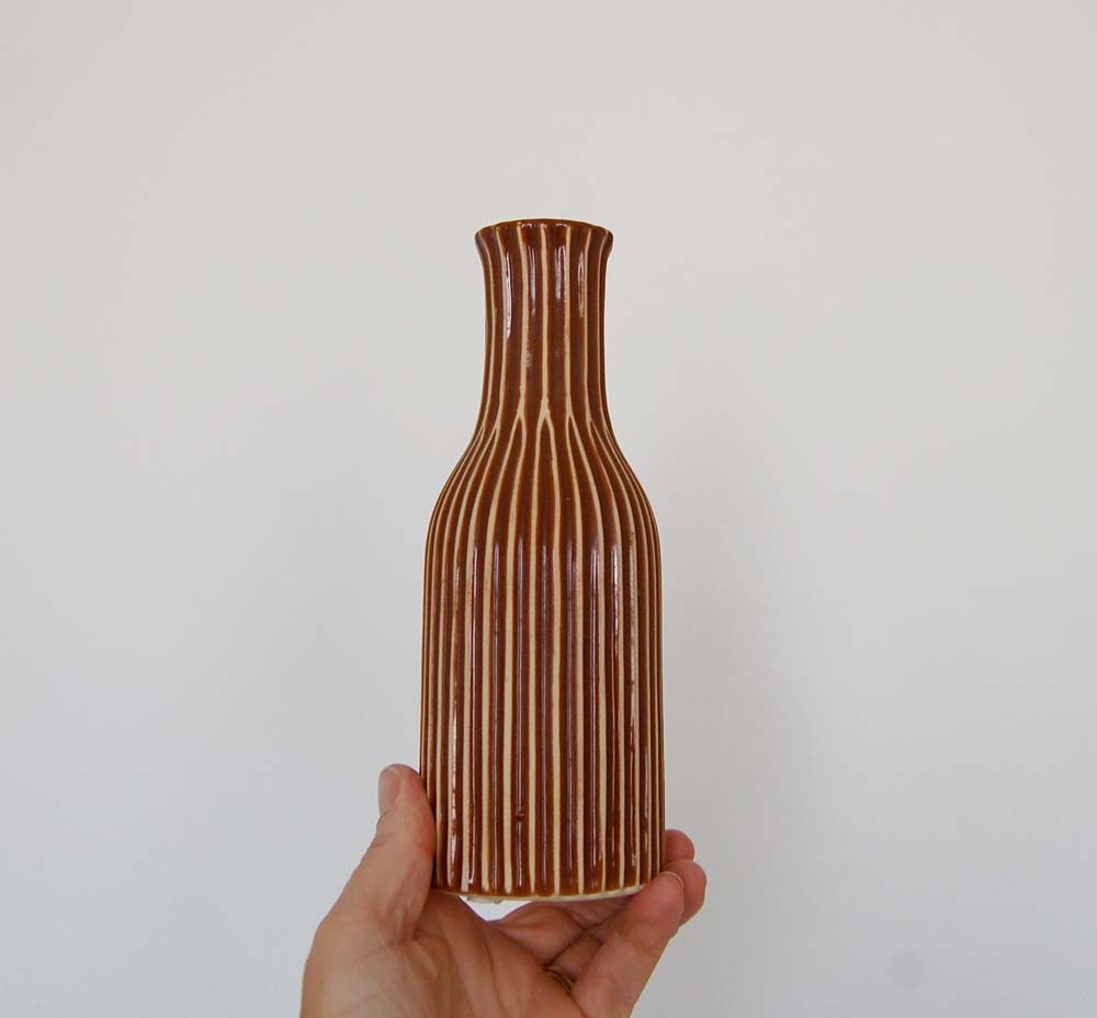 Vintage Brown and Cream Vase
