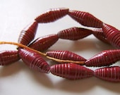Burgundy Hand Rolled Paper Beads