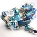ICE TEAL TWISTER Bracelet- Featuring Handmade African Krobo Trade Beads, Moonstone and Silver