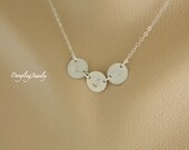 THREE Initial Necklace,Initial Jewelry, Personalized Sister Necklace, Monogram Jewelry, Mom, Mothers Children, Mothers Day Gifts
