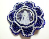 Beautiful Blue Fairy - Cobalt Blue Beaded Flower Hair Clip