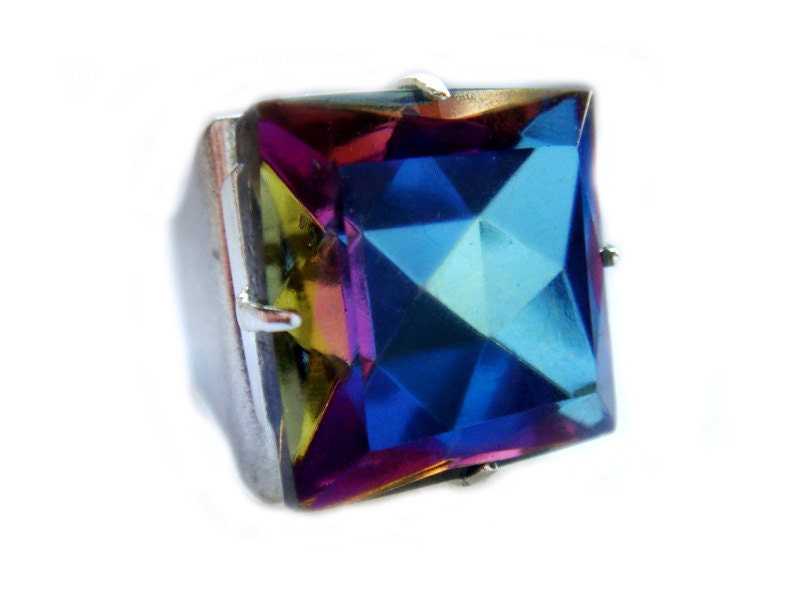 Swarovski Crystal Ring Rainbow Bling Ring