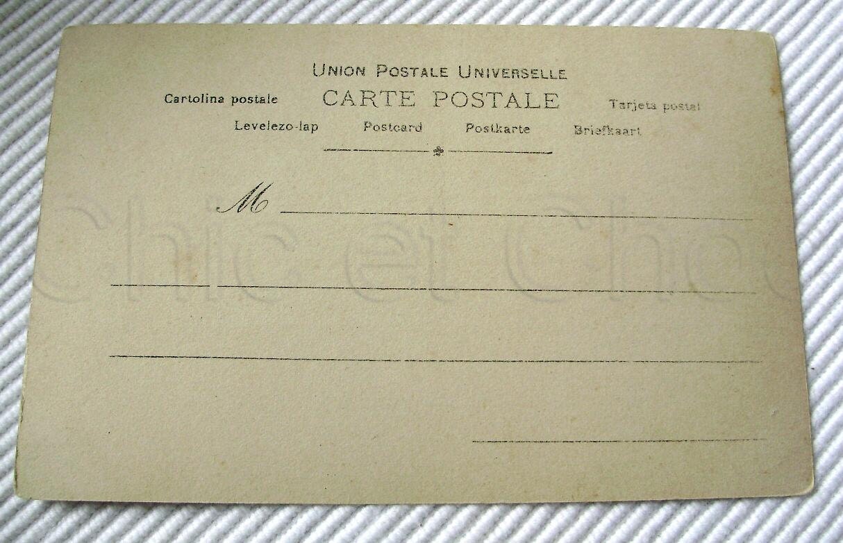 Antique French Unused Postcard - Baby with a Rabbit