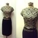 1950s 60s Gold & black lame brocade cocktail dress by Carnegie - M