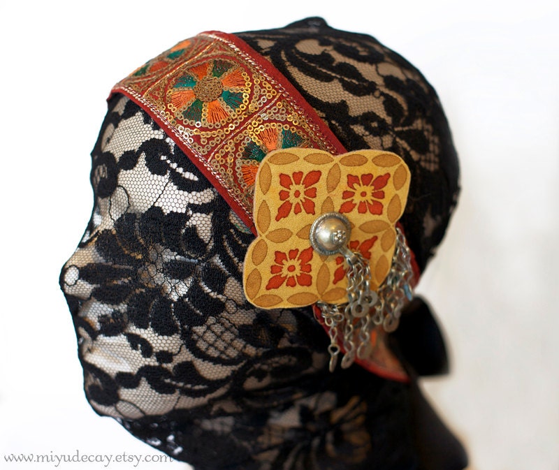 Miyu Decay OOAK Tribal Indian Vintage Kimono Fabric Headband