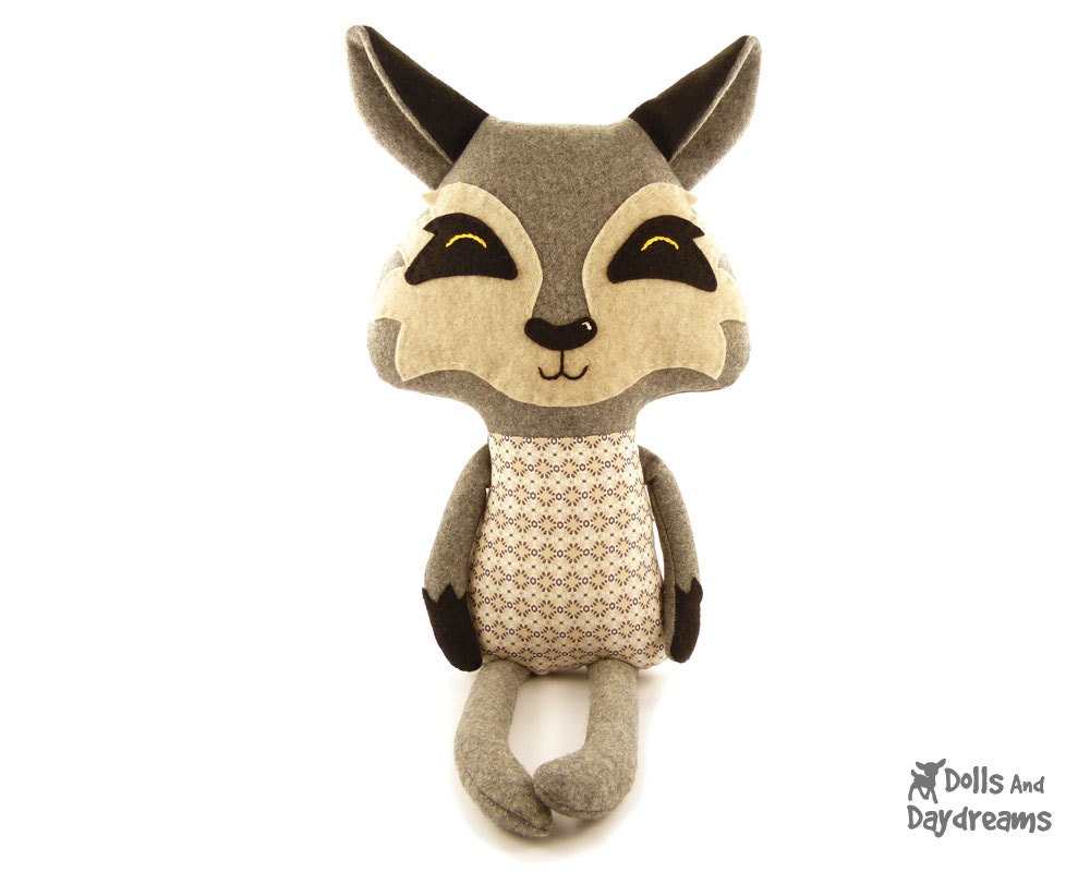 Wolf Sewing Pattern PDF Stuffed Woodland Toy Fairy Tale Softie