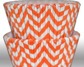 Chevron Orange GREASEPROOF Zigzag Baking Cups Cupcake Liners - Quantity 50 Il_170x135