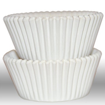 Solid White GREASEPROOF Baking Cups Cupcake Liners - Quantity 50 Il_570xn