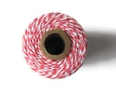 Twinery Strawberry Coral Pink & White Twisted Bakers Twine - Gift Wrap - Invitations - DIY Crafts - 240 Yards Full Spool String