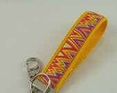 Key Fob made with Cotton Webbing and Designer Ribbon