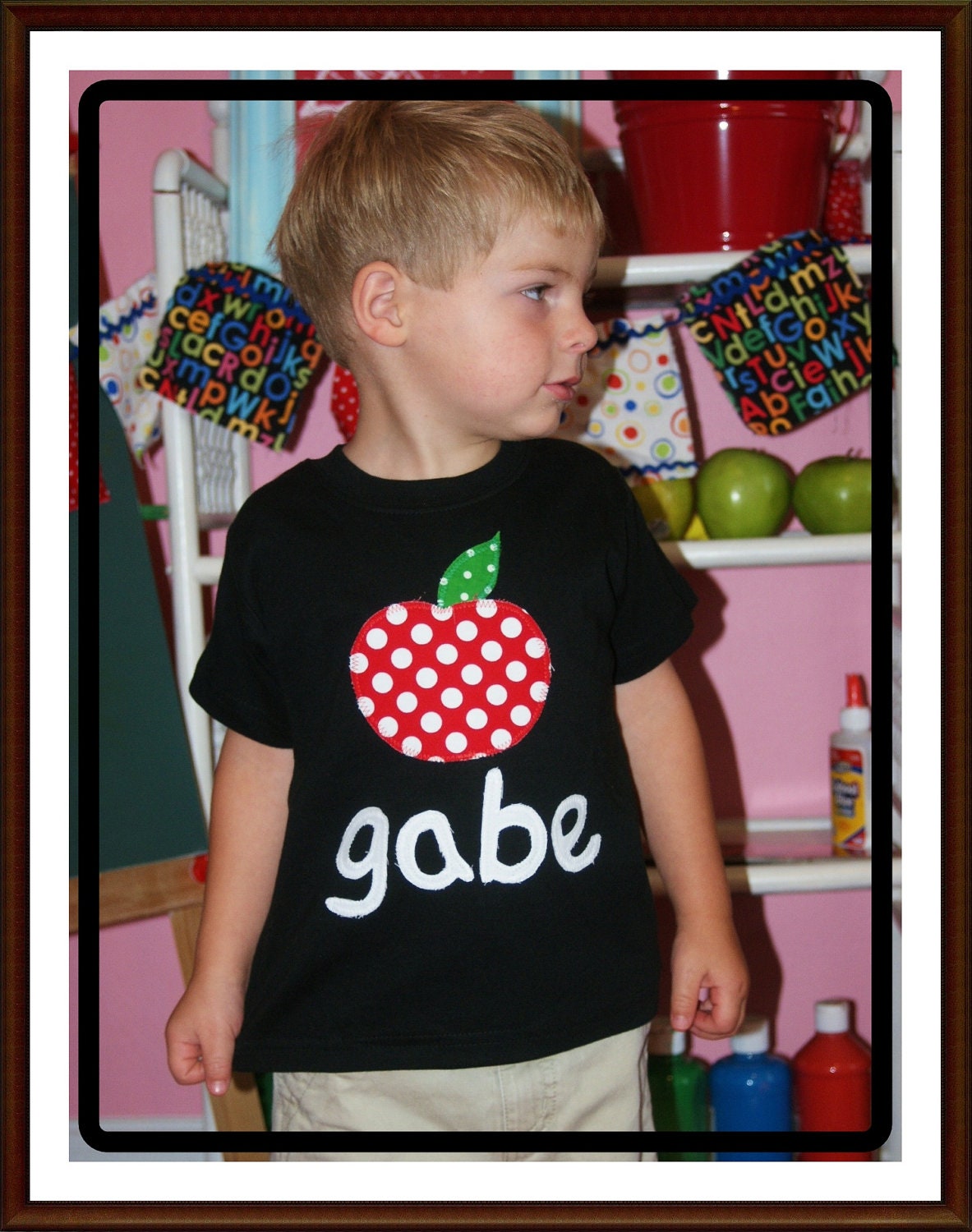 Boys Back To School Apple Shirt