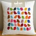 Sukan / Colors Birds White Linen Pillow Cover - 14x14 inch