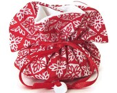 Red White Festive Gift Bag Gift Pouch Red White Gift Bag Favor Bag Small Gift Bag Jewelry Pouch