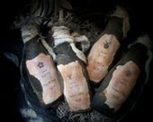 4 Primitive Halloween Witch Spell Bottle Bowl Fillers Made To Order