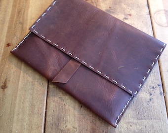Sienna leather Ipad Case hand stitched - electricity free