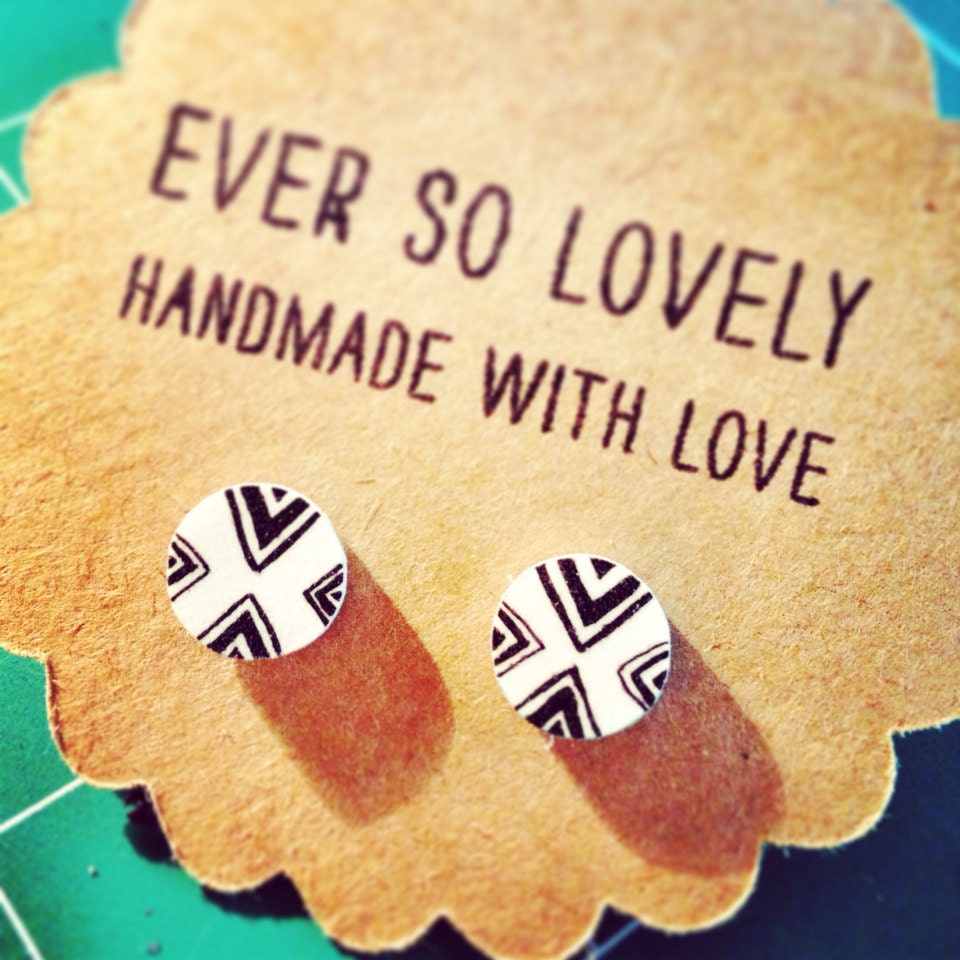 tiny chevron earrings - handmade one of a kind