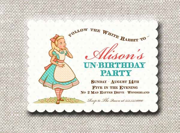 Invitation . Pastel Alice in Wonderland Collection . by Loralee Lewis