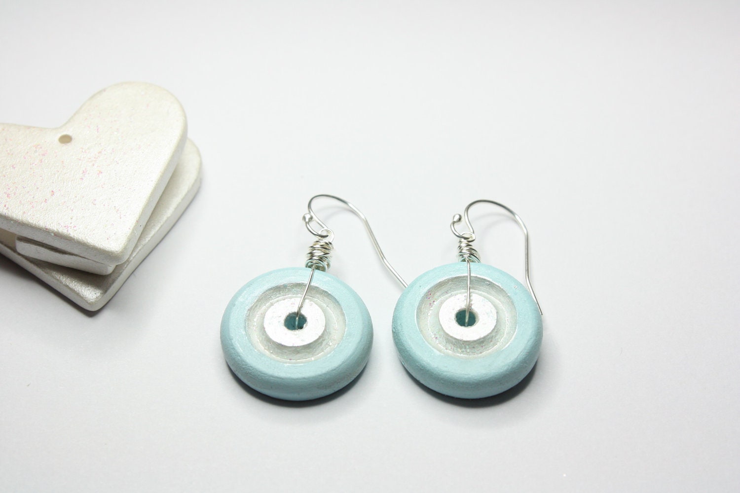 Satin Haze Wood Earrings, Dangle Wooden Earrings, Handmade Earrings