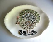 Mosaic Vintage Turkey Platter, Holiday Home Decor, Folk Art