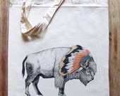 White Bison Cotton Tote Bag