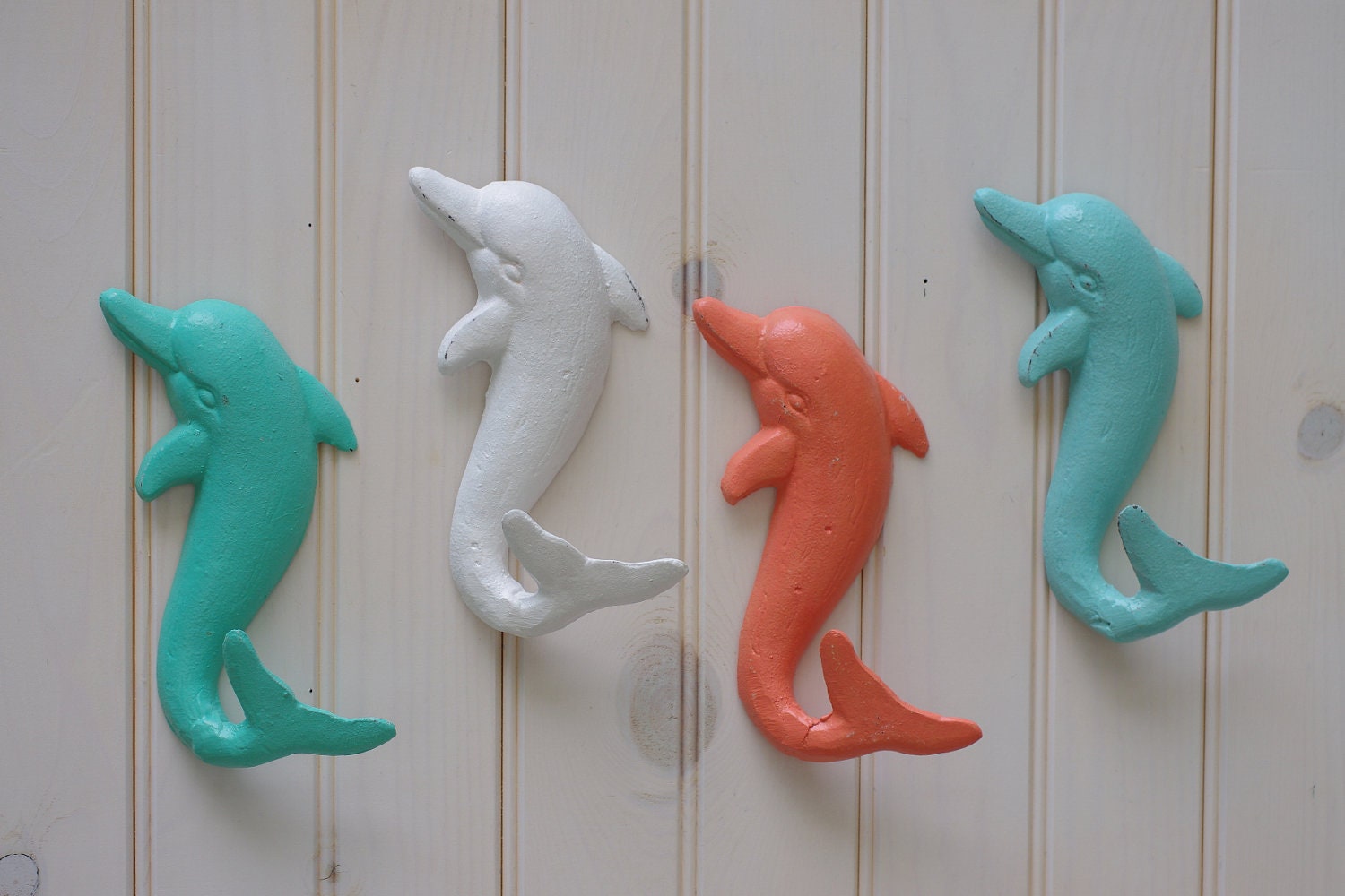 Beach Decor Cast Iron Dolphin Wall Hook - PICK YOUR COLOR