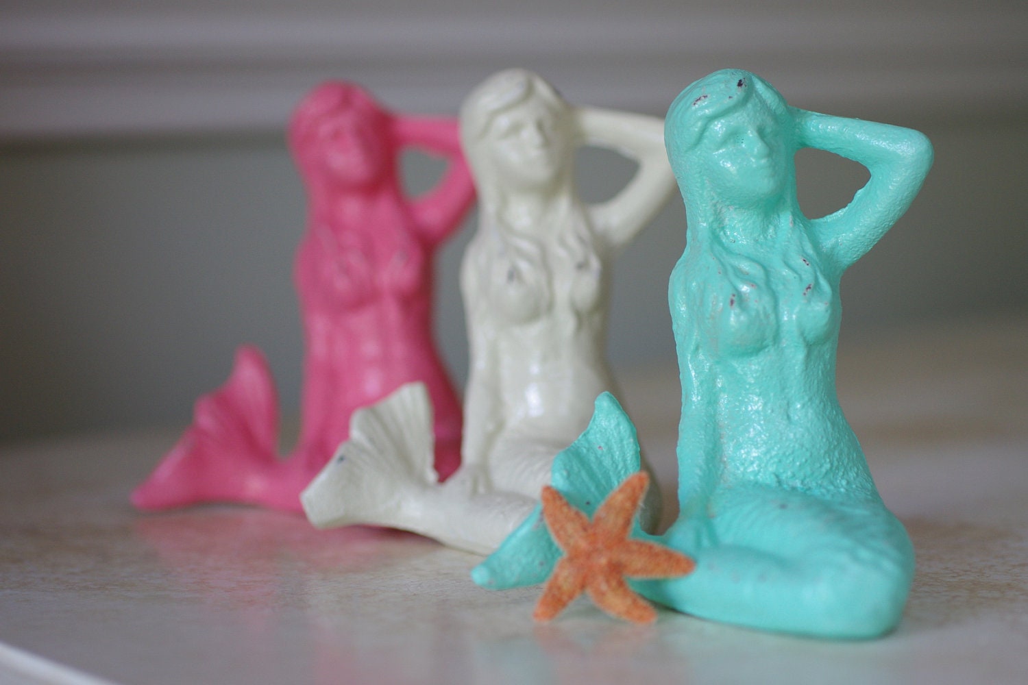 Beach Decor Cast Iron Mermaid - PICK YOUR COLOR