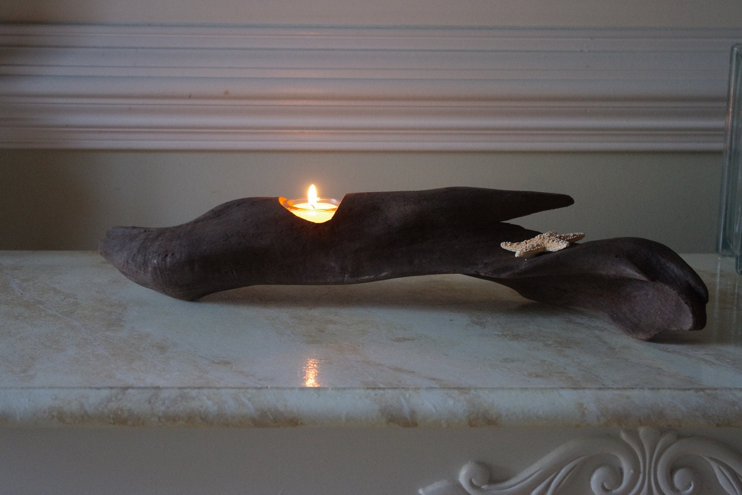 Driftwood Votive Candle Holder