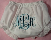 Personalized Embroidered Monogram Baby Girl Diaper Cover Bloomers