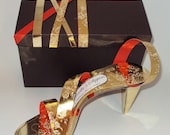 Paper Art Shoe Gold Stiletto Large Decoration Centerpiece