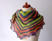rainbow scarf handknit triangle warm neckwear
