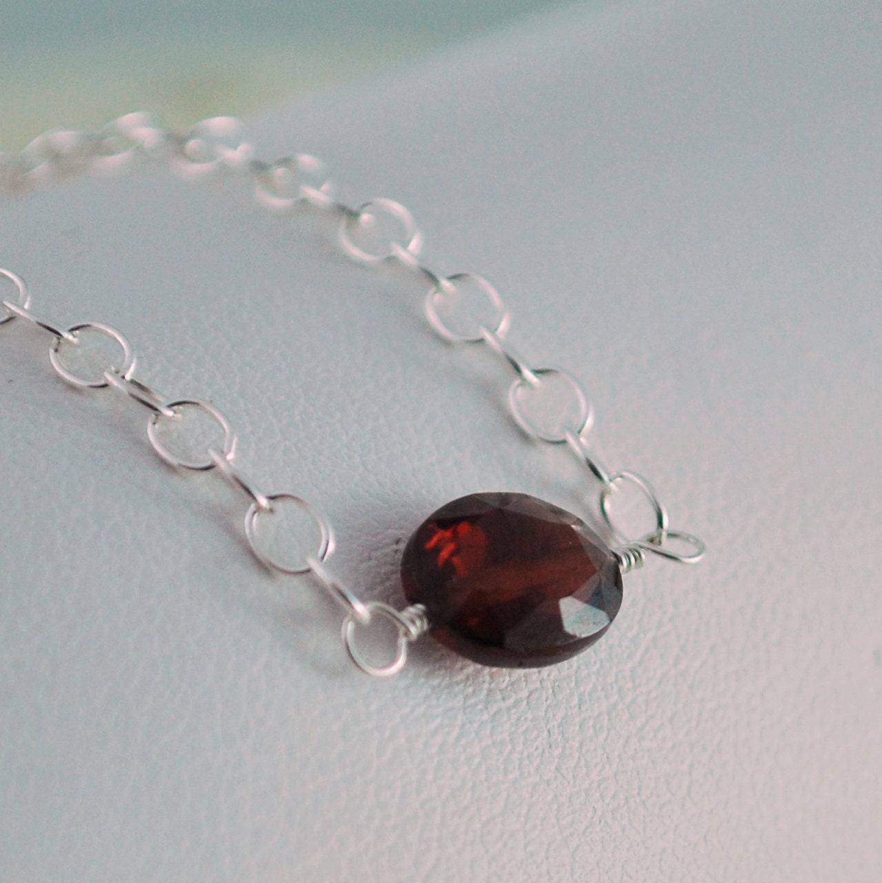 Genuine Garnet Bracelet January Birthstone Child Children Girl Genuine AAA Cranberry Red Gemstone Wire Wrapped Sterling Silver Jewelry