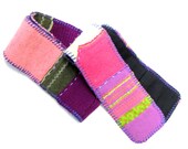 Upcycled Wool Sweater Scarf Made from Recycled Felted Sweaters, Fleece Backing and blanket stitched edges - 1