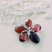Gemstone Necklace Garnet Rhodolite Iolite AAA Semiprecious Red Raspberry Navy Wire Wrapped Sterling Silver Jewelry Complimentary Shipping