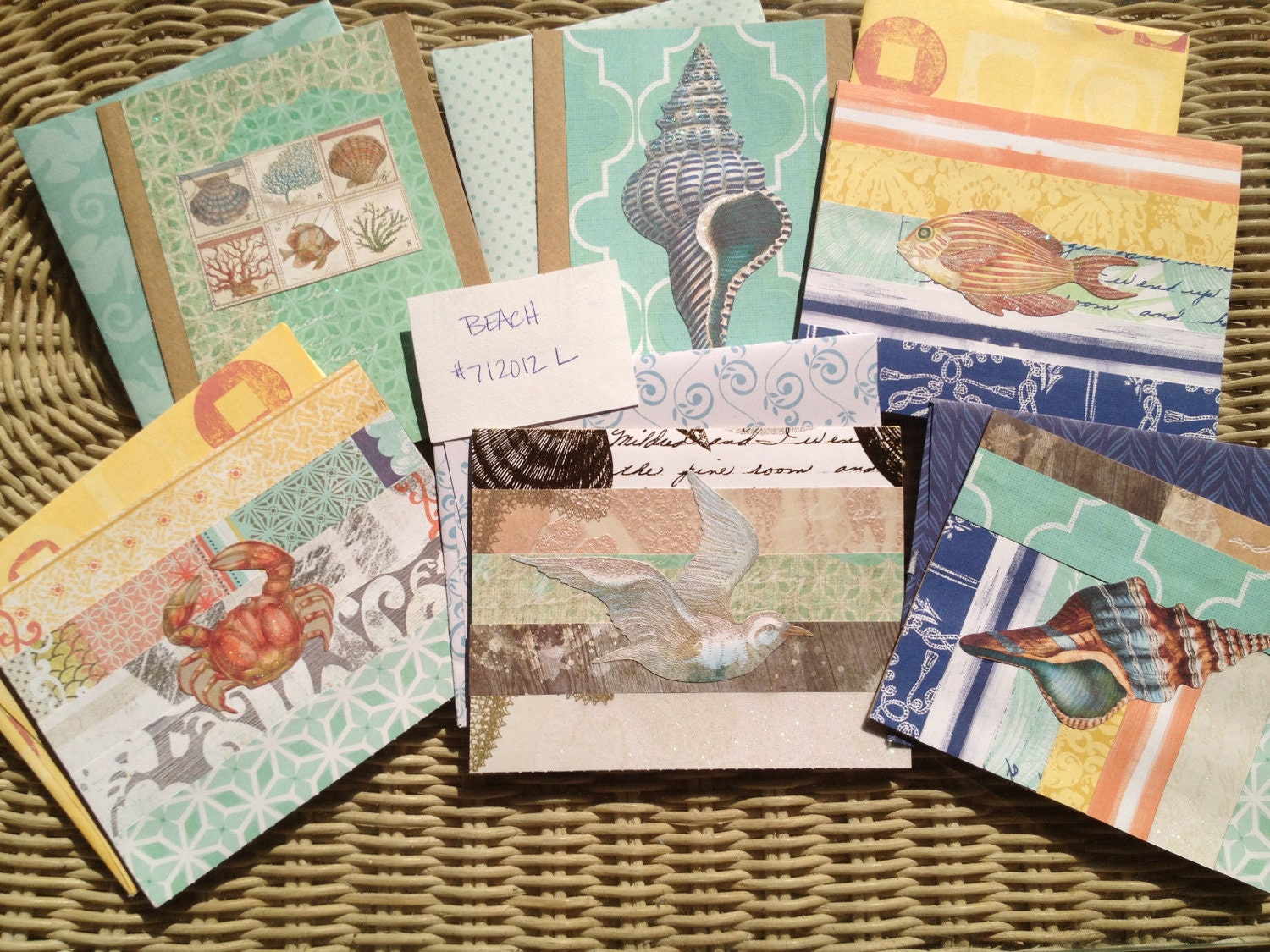 Ocean Themed Blank Cards 6 card Set                712012L