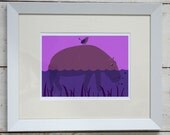 Hippo and Bird Print Medium