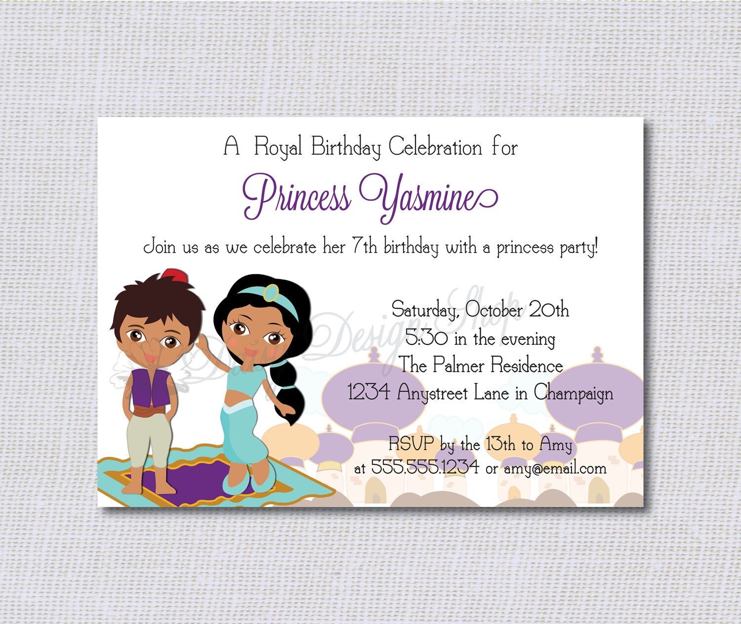 Arabian Birthday Invitations